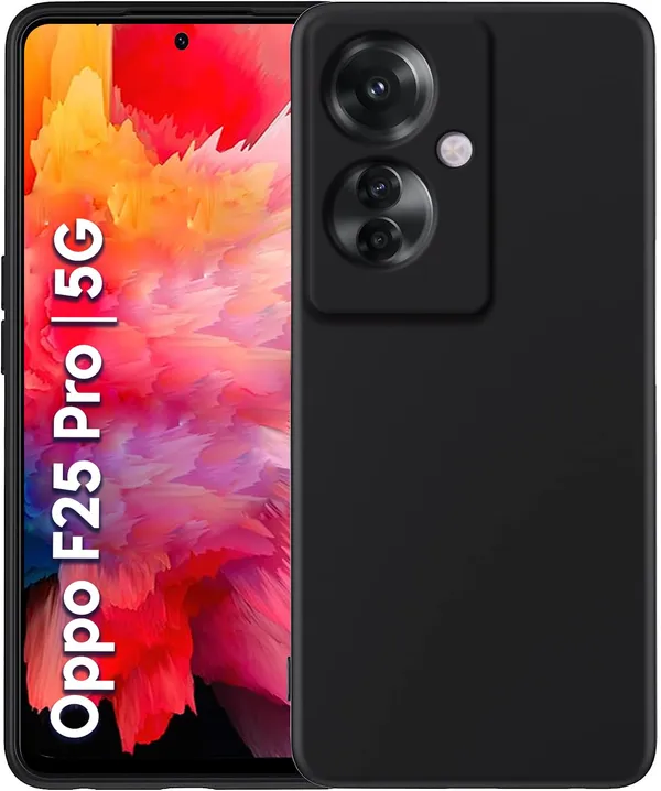 Oppo_F25_Pro_5G_Black_Silicone_Protective_Back_Case_Cover