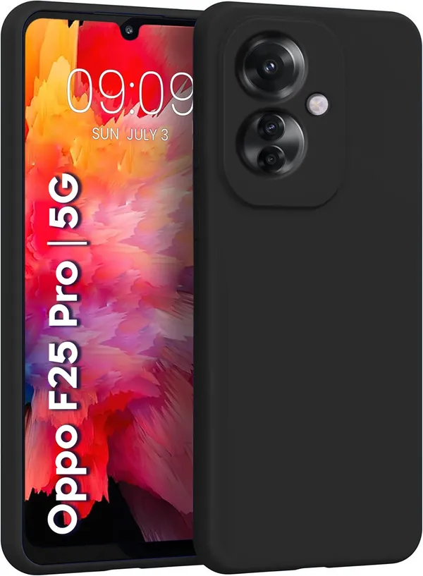 Oppo_F25_Pro_5G_Black_Silicone_Protective_Back_Case_Cover