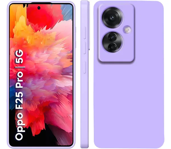 TRUEUPGRADE_Compatible_with_Oppo_F25_Pro_5G_Back_Cover_Case,_Liquid_Silicone_Cover,_Full_Body_Protective_Cover,_Shockproof,_Slim_Phone_Cover,_Anti-Scratch_Soft_Microfiber_Lining_-_Purple