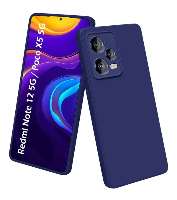 TRUEUPGRADE_Liquid_Silicone_Designed_Back_Case_Cover_for_Mi_Redmi_Note_12_5G_/_Poco_X5_5G_|_Microfiber_Inside_|_Bumper_Back_Cover_Case_for_Mi_Redmi_Note_12_5G_/_Poco_X5_5G_-_Blue