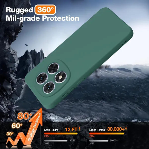 TRUEUPGRADE_Compatible_with_Mi_Redmi_Note_14_Pro_/_14_Pro_Plus_5G_Back_Cover_Case,_Liquid_Silicone_Cover,_Full_Body_Protective_Cover,_Shockproof,_Anti-Scratch_Soft_Microfiber_Lining_-_Green