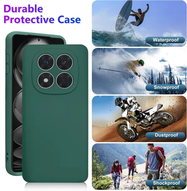 TRUEUPGRADE_Compatible_with_Mi_Redmi_Note_14_Pro_/_14_Pro_Plus_5G_Back_Cover_Case,_Liquid_Silicone_Cover,_Full_Body_Protective_Cover,_Shockproof,_Anti-Scratch_Soft_Microfiber_Lining_-_Green