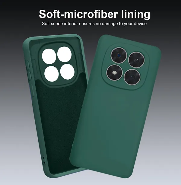 TRUEUPGRADE_Compatible_with_Mi_Redmi_Note_14_Pro_/_14_Pro_Plus_5G_Back_Cover_Case,_Liquid_Silicone_Cover,_Full_Body_Protective_Cover,_Shockproof,_Anti-Scratch_Soft_Microfiber_Lining_-_Green