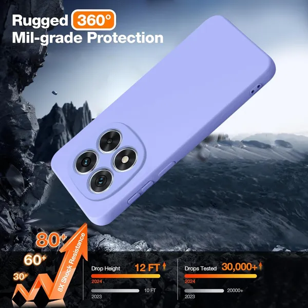 TRUEUPGRADE_Compatible_with_Mi_Redmi_Note_14_Pro_/_14_Pro_Plus_5G_Back_Cover_Case,_Liquid_Silicone_Cover,_Full_Body_Protective_Cover,_Shockproof,_Anti-Scratch_Soft_Microfiber_Lining_-_Purple