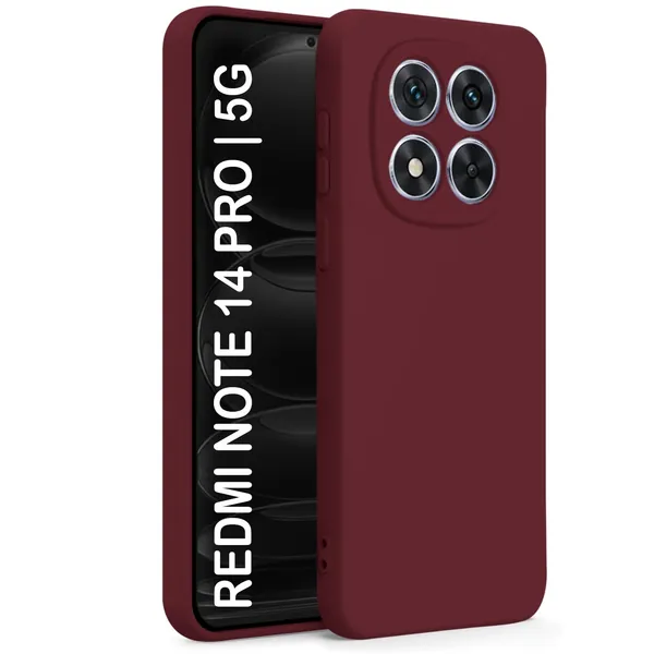 TRUEUPGRADE_Compatible_with_Mi_Redmi_Note_14_Pro_/_14_Pro_Plus_5G_Back_Cover_Case,_Liquid_Silicone_Cover,_Full_Body_Protective_Cover,_Shockproof,_Anti-Scratch_Soft_Microfiber_Lining_-_Wine