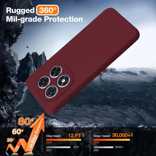 TRUEUPGRADE_Compatible_with_Mi_Redmi_Note_14_Pro_/_14_Pro_Plus_5G_Back_Cover_Case,_Liquid_Silicone_Cover,_Full_Body_Protective_Cover,_Shockproof,_Anti-Scratch_Soft_Microfiber_Lining_-_Wine