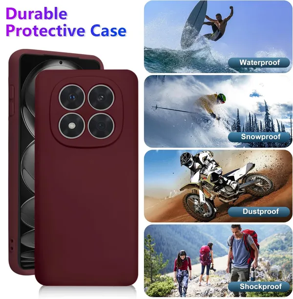 TRUEUPGRADE_Compatible_with_Mi_Redmi_Note_14_Pro_/_14_Pro_Plus_5G_Back_Cover_Case,_Liquid_Silicone_Cover,_Full_Body_Protective_Cover,_Shockproof,_Anti-Scratch_Soft_Microfiber_Lining_-_Wine