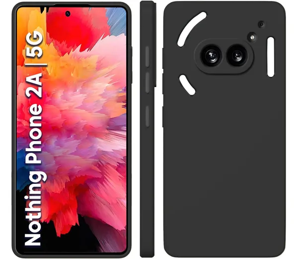 TRUEUPGRADE_Liquid_Silicone_Designed_Back_Case_Cover_for_Nothing_Phone_2a_|_Microfiber_Inside,_Full_Protection_|_Bumper_Back_Cover_Case_for_Nothing_Phone_2a_-_Black