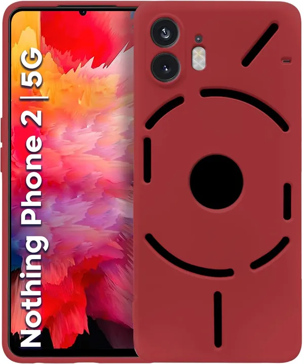 TRUEUPGRADE_Compatible_with_Nothing_Phone_(2)_Back_Cover_Case,_Liquid_Silicone_Cover,_Full_Body_Protective_Cover,_Shockproof,_Slim_Phone_Cover,_Anti-Scratch_Soft_Microfiber_Lining_-_Wine