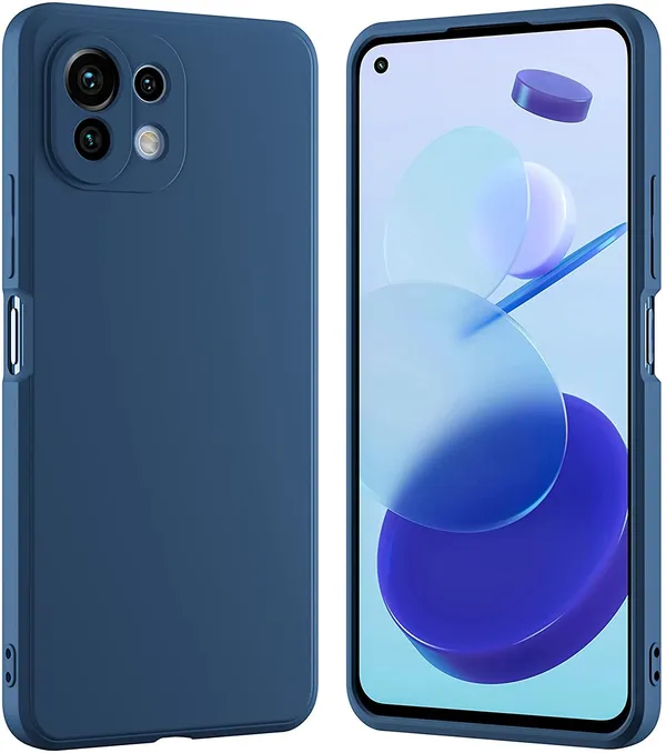 Xiaomi_Mi_11_Lite_Blue_Plastic_Protective_Back_Case_Cover