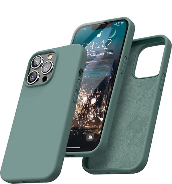Iphone_14_Green_Silicone_Protective_Back_Case_Cover