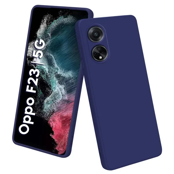 TRUEUPGRADE_Liquid_Silicone_Designed_Back_Case_Cover_for_Oppo_F23_5G_|_Microfiber_Inside_|_Bumper_Back_Cover_Case_for_Oppo_F23_5G_-_Blue