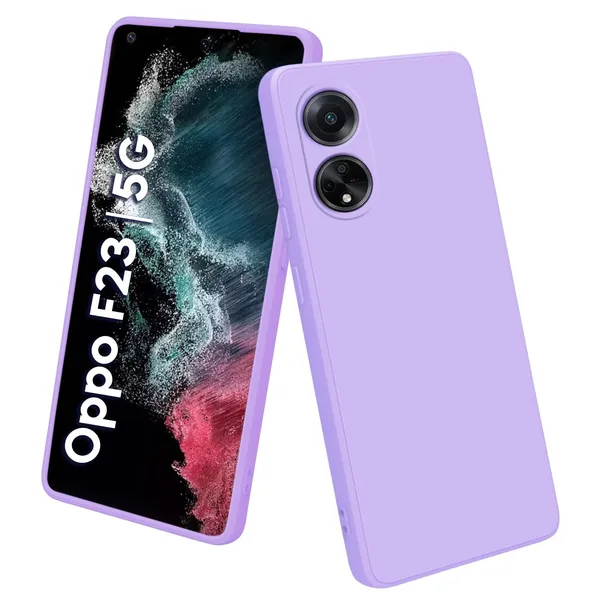TRUEUPGRADE_Liquid_Silicone_Designed_Back_Case_Cover_for_Oppo_F23_5G_|_Microfiber_Inside_|_Bumper_Back_Cover_Case_for_Oppo_F23_5G_-_Light_Purple