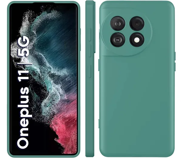 TRUEUPGRADE_Compatible_with_OnePlus_11_5G_Case,_Liquid_Silicone_Case,_Full_Body_Protective_Cover,_Shockproof,_Slim_Phone_Case,_Anti-Scratch_Soft_Microfiber_Lining_-_Green