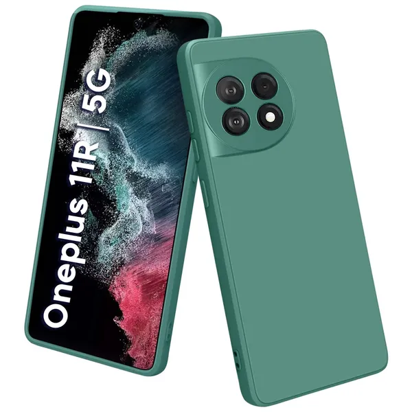TRUEUPGRADE_Liquid_Silicone_Designed_Back_Case_Cover_for_OnePlus_11R_5G_|_Microfiber_Inside_|_Bumper_Back_Cover_Case_for_OnePlus_11R_5G_-_Green