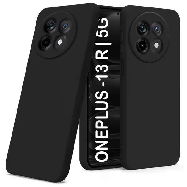TRUEUPGRADE_Liquid_Silicone_Designed_Back_Case_Cover_for_OnePlus_13R_5G_|_Microfiber_Inside,_Full_Protection_|_Bumper_Back_Cover_Case_for_OnePlus_13R_5G_Black