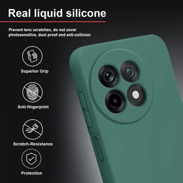 TRUEUPGRADE_Liquid_Silicone_Designed_Back_Case_Cover_for_OnePlus_13R_5G_|_Microfiber_Inside,_Full_Protection_|_Bumper_Back_Cover_Case_for_OnePlus_13R_5G_Green