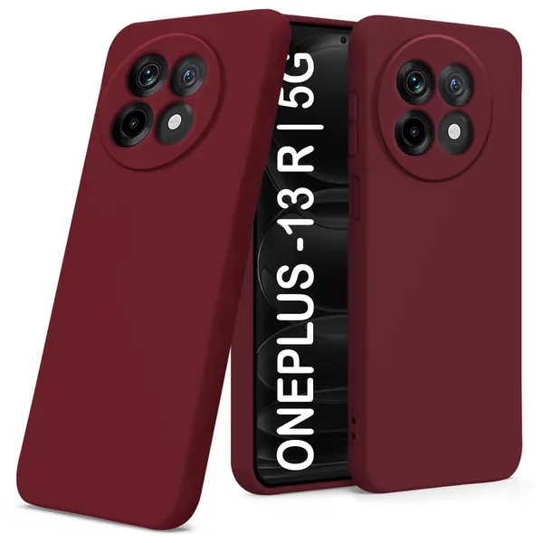 TRUEUPGRADE_Liquid_Silicone_Designed_Back_Case_Cover_for_OnePlus_13R_5G_|_Microfiber_Inside,_Full_Protection_|_Bumper_Back_Cover_Case_for_OnePlus_13R_5G_Wine
