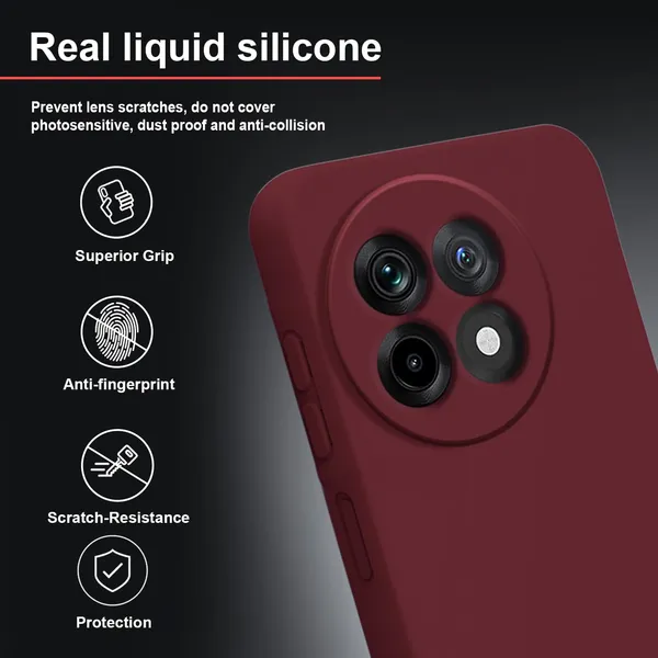 TRUEUPGRADE_Liquid_Silicone_Designed_Back_Case_Cover_for_OnePlus_13R_5G_|_Microfiber_Inside,_Full_Protection_|_Bumper_Back_Cover_Case_for_OnePlus_13R_5G_Wine
