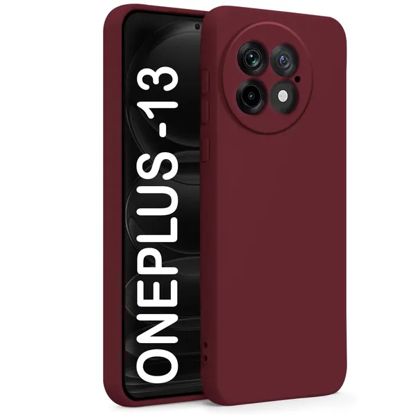 TRUEUPGRADE_Compatible_with_OnePlus_13_5G_Back_Cover_Case,_Liquid_Silicone_Cover,_Full_Body_Protective_Cover,_Shockproof,_Anti-Scratch_Soft_Microfiber_Lining_-_Wine