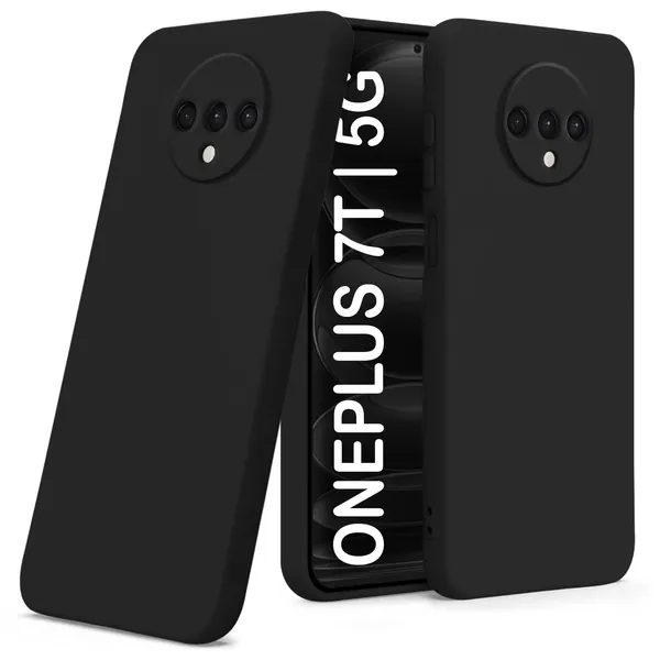 TRUEUPGRADE_Compatible_with_OnePlus_7T_Back_Cover_Case,_Liquid_Silicone_Cover,_Full_Body_Protective_Cover,_Shockproof,_Anti-Scratch_Soft_Microfiber_Lining_-_Black