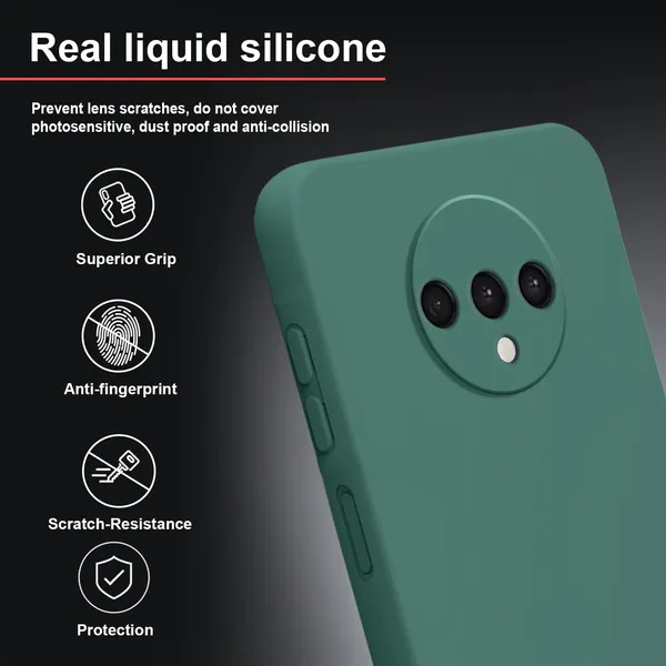 TRUEUPGRADE_Compatible_with_OnePlus_7T_Back_Cover_Case,_Liquid_Silicone_Cover,_Full_Body_Protective_Cover,_Shockproof,_Anti-Scratch_Soft_Microfiber_Lining_-_Green
