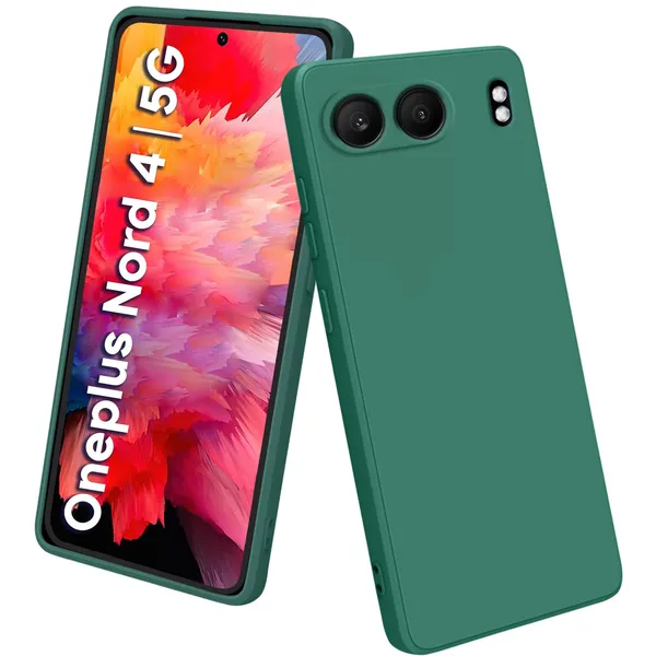 TRUEUPGRADE_Compatible_with_OnePlus_Nord_4_5G_Back_Cover_Case,_Liquid_Silicone_Cover,_Full_Body_Protective_Cover,_Shockproof,_Slim_Phone_Cover,_Anti-Scratch_Soft_Microfiber_Lining_-_Green