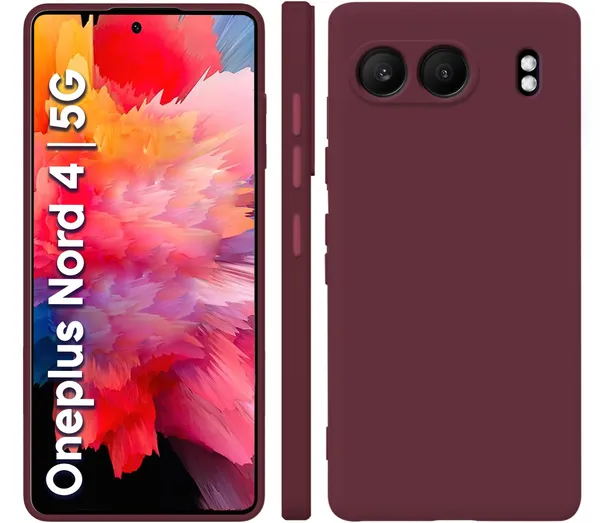 TRUEUPGRADE_Compatible_with_OnePlus_Nord_4_5G_Back_Cover_Case,_Liquid_Silicone_Cover,_Full_Body_Protective_Cover,_Shockproof,_Slim_Phone_Cover,_Anti-Scratch_Soft_Microfiber_Lining_-_Wine
