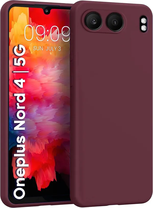 TRUEUPGRADE_Compatible_with_OnePlus_Nord_4_5G_Back_Cover_Case,_Liquid_Silicone_Cover,_Full_Body_Protective_Cover,_Shockproof,_Slim_Phone_Cover,_Anti-Scratch_Soft_Microfiber_Lining_-_Wine