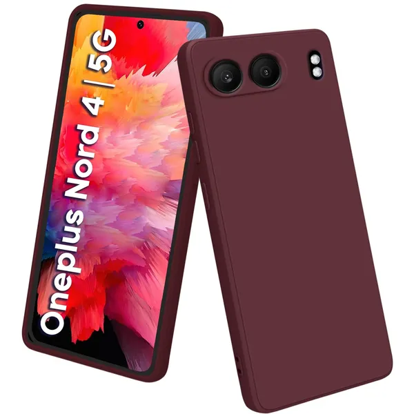 TRUEUPGRADE_Compatible_with_OnePlus_Nord_4_5G_Back_Cover_Case,_Liquid_Silicone_Cover,_Full_Body_Protective_Cover,_Shockproof,_Slim_Phone_Cover,_Anti-Scratch_Soft_Microfiber_Lining_-_Wine