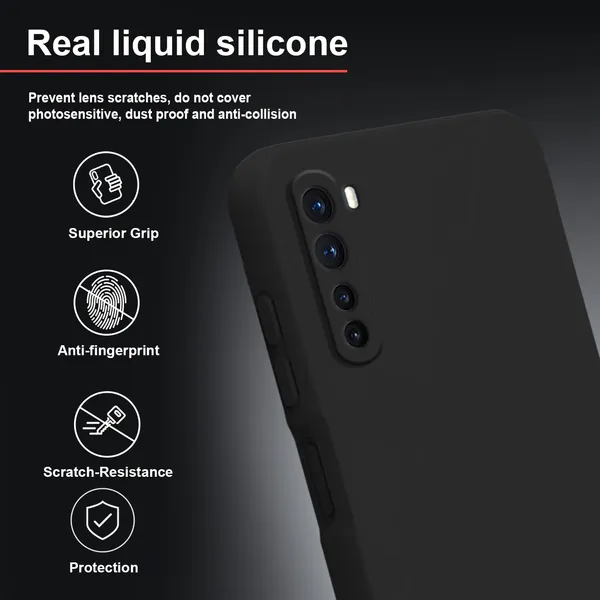 TRUEUPGRADE_Compatible_with_OnePlus_Nord_(2020)_Back_Cover_Case,_Liquid_Silicone_Cover,_Full_Body_Protective_Cover,_Shockproof,_Anti-Scratch_Soft_Microfiber_Lining_-_Black