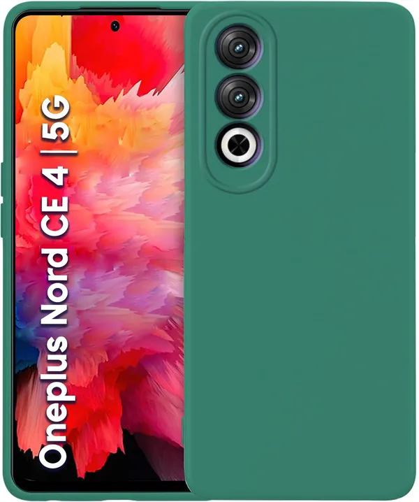 TRUEUPGRADE_Liquid_Silicone_Designed_Back_Case_Cover_for_OnePlus_Nord_CE_4_5G_|_Microfiber_Inside,_Full_Protection_|_Bumper_Back_Cover_Case_for_OnePlus_Nord_CE_4_5G_-_Green