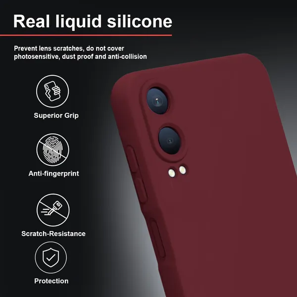 TRUEUPGRADE_Liquid_Silicone_Designed_Back_Case_Cover_for_OnePlus_Nord_CE_4_Lite_5G_|_Microfiber_Inside,_Full_Protection_|_Bumper_Back_Cover_Case_for_OnePlus_Nord_CE_4_Lite_5G_Wine