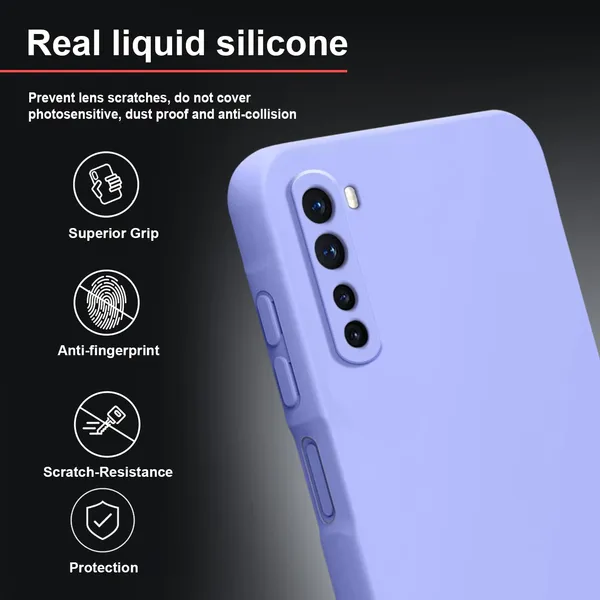 TRUEUPGRADE_Compatible_with_OnePlus_Nord_(2020)_Back_Cover_Case,_Liquid_Silicone_Cover,_Full_Body_Protective_Cover,_Shockproof,_Anti-Scratch_Soft_Microfiber_Lining_-_Purple