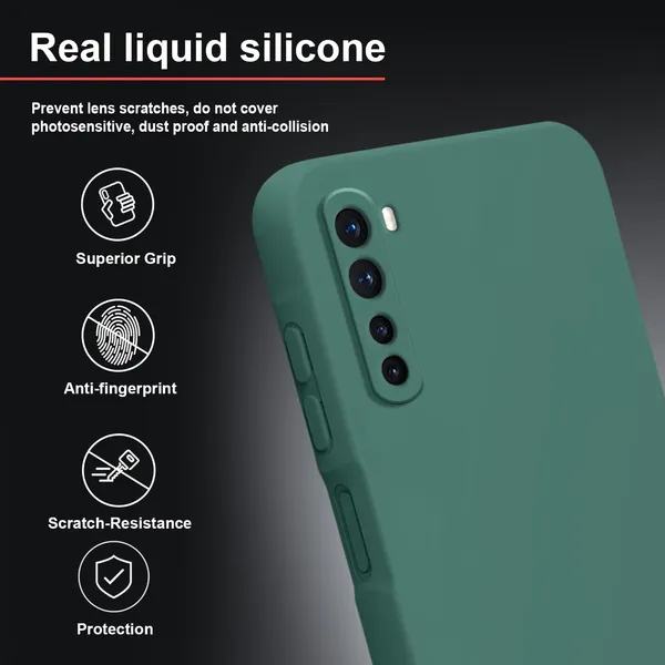 TRUEUPGRADE_Liquid_Silicone_Designed_Back_Case_Cover_for_OnePlus_Nord_(2020)_|_Microfiber_Inside,_Full_Protection_|_Bumper_Back_Cover_Case_for_OnePlus_Nord_(2020)_Green