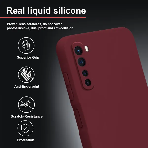 TRUEUPGRADE_Liquid_Silicone_Designed_Back_Case_Cover_for_OnePlus_Nord_(2020)_|_Microfiber_Inside,_Full_Protection_|_Bumper_Back_Cover_Case_for_OnePlus_Nord_(2020)_Wine