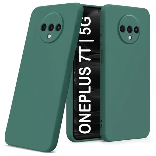 TRUEUPGRADE_Liquid_Silicone_Designed_Back_Case_Cover_for_OnePlus_7T|_Microfiber_Inside,_Full_Protection_|_Bumper_Back_Cover_Case_for_OnePlus_7T_Green