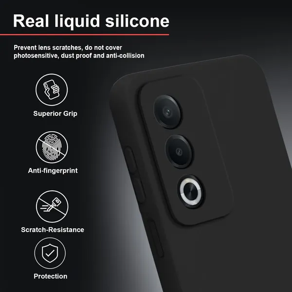 TRUEUPGRADE_Compatible_with_Oppo_A3_Pro_5G_Back_Cover_Case,_Liquid_Silicone_Cover,_Full_Body_Protective_Cover,_Shockproof,_Anti-Scratch_Soft_Microfiber_Lining_-_Black