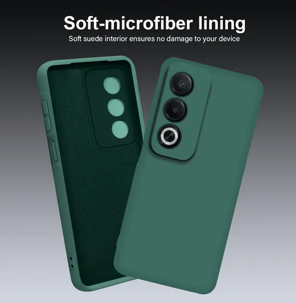 TRUEUPGRADE_Compatible_with_Oppo_A3_Pro_5G_Back_Cover_Case,_Liquid_Silicone_Cover,_Full_Body_Protective_Cover,_Shockproof,_Anti-Scratch_Soft_Microfiber_Lining_-_Green