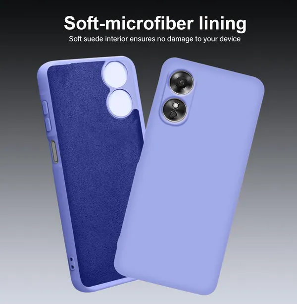 TRUEUPGRADE_Compatible_with_Oppo_A17_Back_Cover_Case,_Liquid_Silicone_Cover,_Full_Body_Protective_Cover,_Shockproof,_Anti-Scratch_Soft_Microfiber_Lining_-_Purple