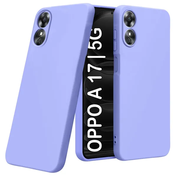 TRUEUPGRADE_Liquid_Silicone_Designed_Back_Case_Cover_for_Oppo_A17_|_Microfiber_Inside,_Full_Protection_|_Bumper_Back_Cover_Case_for_Oppo_A17_Purple