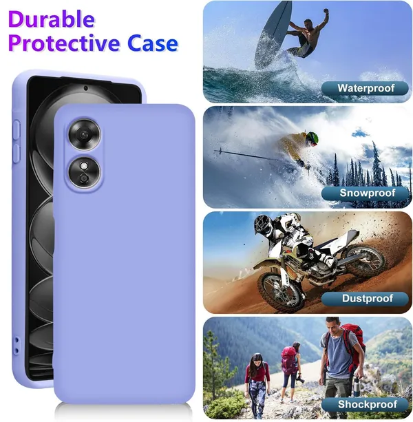 TRUEUPGRADE_Liquid_Silicone_Designed_Back_Case_Cover_for_Oppo_A17_|_Microfiber_Inside,_Full_Protection_|_Bumper_Back_Cover_Case_for_Oppo_A17_Purple