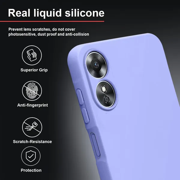 TRUEUPGRADE_Liquid_Silicone_Designed_Back_Case_Cover_for_Oppo_A17_|_Microfiber_Inside,_Full_Protection_|_Bumper_Back_Cover_Case_for_Oppo_A17_Purple