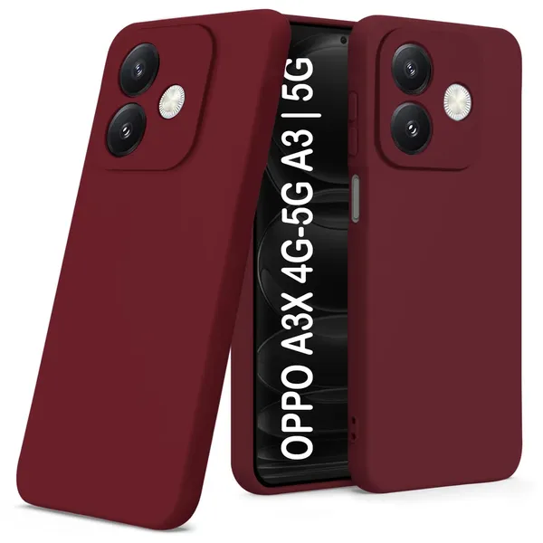 TRUEUPGRADE_Liquid_Silicone_Designed_Back_Case_Cover_for_Oppo_A3x_5G_/_A3x_4G_/_A3_5G_|_Microfiber_Inside,_Full_Protection_|_Bumper_Back_Cover_Case_for_Oppo_A3x_5G_/_A3x_4G_/_A3_5G_Wine