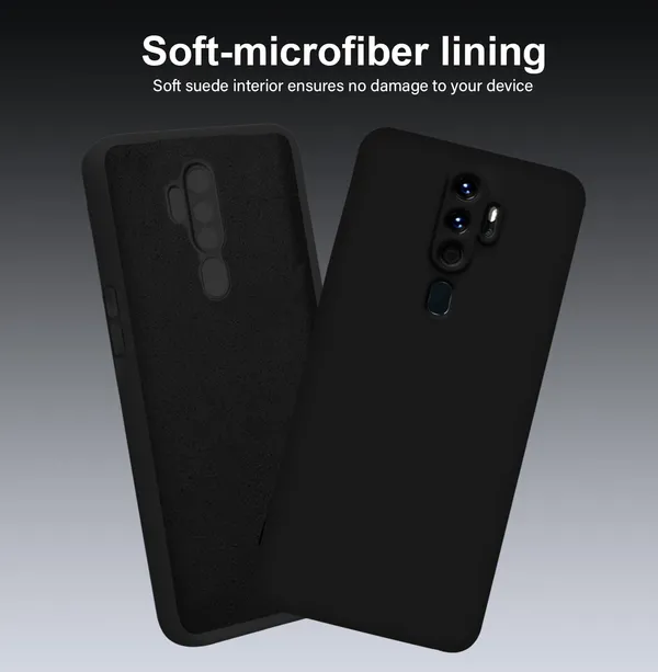 TRUEUPGRADE_Compatible_with_Oppo_A5_2020_/_A9_2020_Back_Cover_Case,_Liquid_Silicone_Cover,_Full_Body_Protective_Cover,_Shockproof,_Anti-Scratch_Soft_Microfiber_Lining_-_Black