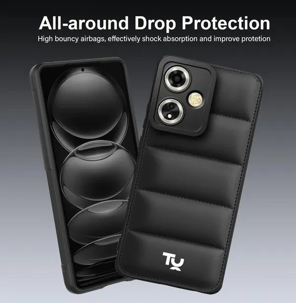 TRUEUPGRADE_Back_Case_Cover_for_Oppo_A59_5G_|_Compatible_for_Oppo_A59_5G_Back_Case_Cover_|_Puff_Case_with_Camera_Protection_|Black