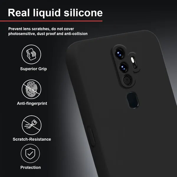 TRUEUPGRADE_Liquid_Silicone_Designed_Back_Case_Cover_for_Oppo_A5_2020_/_A9_2020_|_Microfiber_Inside,_Full_Protection_|_Bumper_Back_Cover_Case_for_Oppo_A5_2020_/_A9_2020_Black
