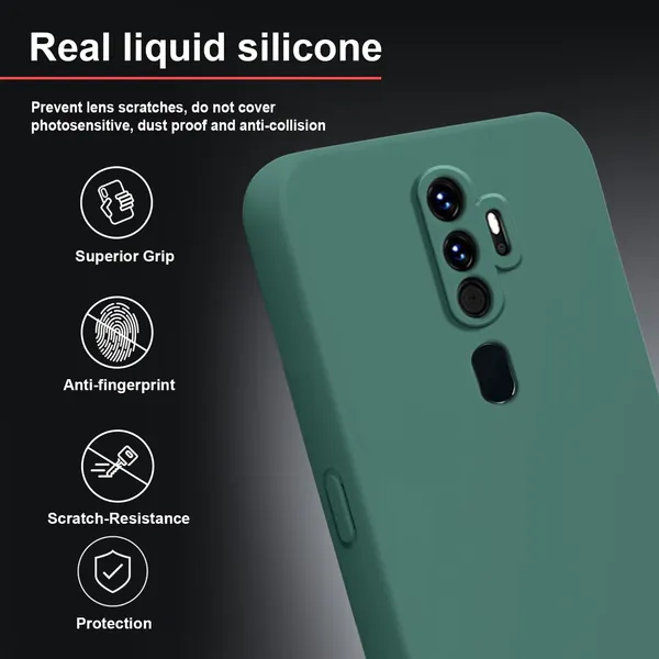TRUEUPGRADE_Liquid_Silicone_Designed_Back_Case_Cover_for_Oppo_A5_2020_/_A9_2020_|_Microfiber_Inside,_Full_Protection_|_Bumper_Back_Cover_Case_for_Oppo_A5_2020_/_A9_2020_Green