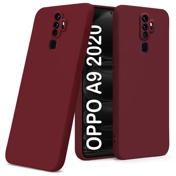 TRUEUPGRADE_Liquid_Silicone_Designed_Back_Case_Cover_for_Oppo_A5_2020_/_A9_2020_|_Microfiber_Inside,_Full_Protection_|_Bumper_Back_Cover_Case_for_Oppo_A5_2020_/_A9_2020_Wine