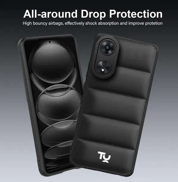 TRUEUPGRADE_Back_Case_Cover_for_Oppo_A78_5G_|_Compatible_for_Oppo_A78_5G_Back_Case_Cover_|_Puff_Case_with_Camera_Protection_|Black